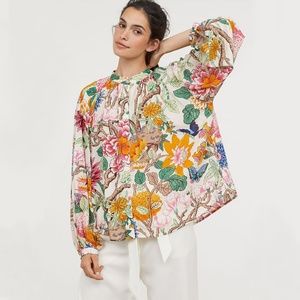 GP J & BAKER Floral Bird Patterned Blouse